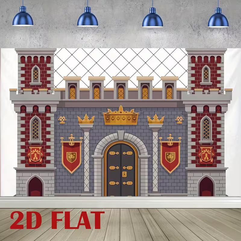 

2D Medieval Castle Kingdom Photography Background Cloth 47.2x31.5inch/120*80cm