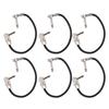6Pcs Electric Guitar Effect Cable 1 4in Right Angled Guitar Pedal Cord Patch Cable 30cm Flat Head Silver