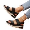 Women's Casual Plus Size Wedge Sandals with Rhinestone Decoration Adjustable Straps Air Cushion Sole Comfortable Summer Footwear