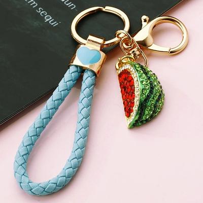 Chaveiros Fofos de Frutas Melancia Para Mulheres e Homens Cor Dourada Chaveiro Acessórios Pingente de Mochila Escolar Joias porte clef