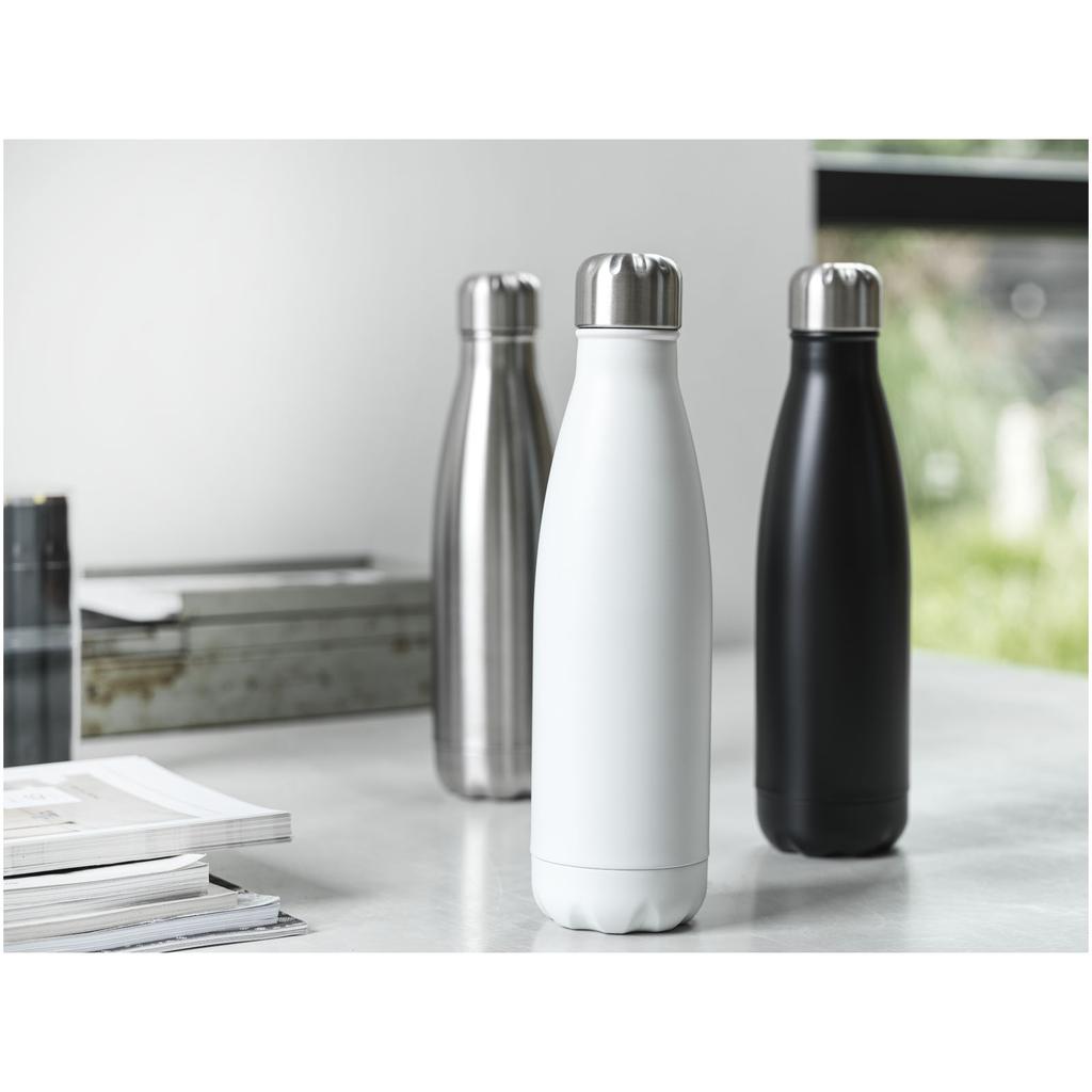 Recycled stainless steel insulated water bottle, 500 ml with RCS certification "Cove" Silver