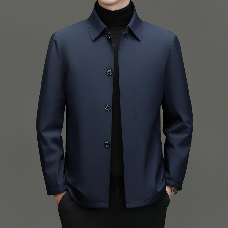 Autumn and winter trendy men's dad jackets, casual jackets, middle-aged and elderly men's cotton jackets and velvet jackets, trendy tops