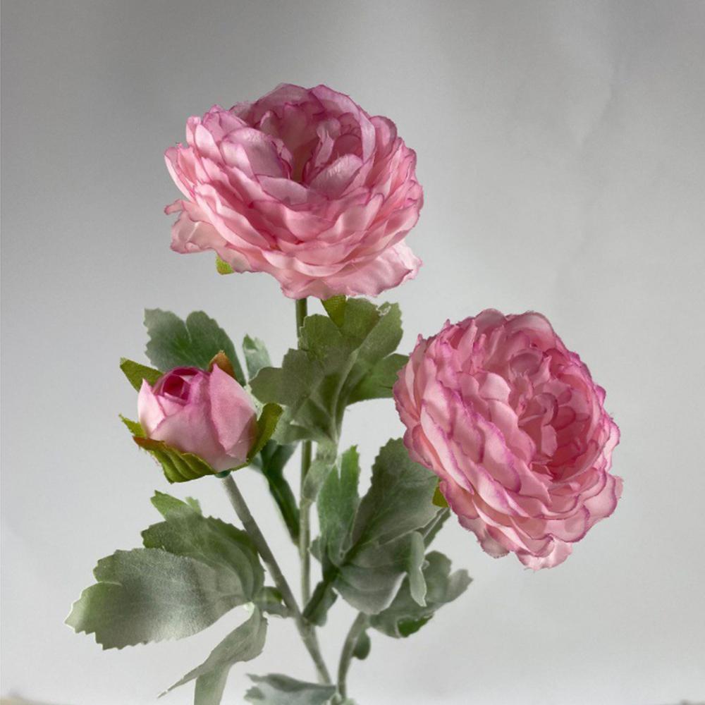 

High Quality Artificial Peony Flower with Flocked Stem 51cm Tall Silk Fake Flower for Home Table Decoration
