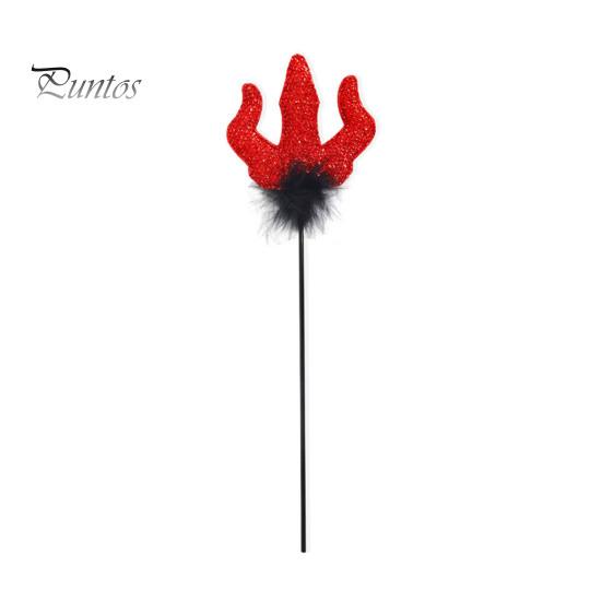 Halloween Costume Accessories Red Devil Costume, Glitter Horn Headband And Trident Prop Glittery Kit for Cosplay, Masquerade Party Performance Adults