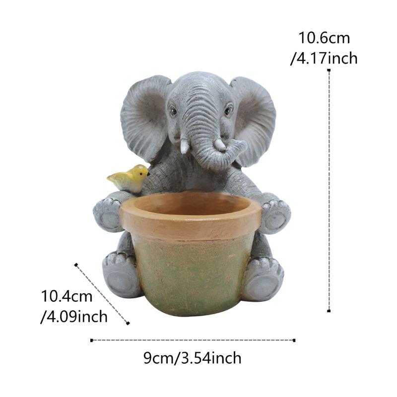 Elephant Flower Pot Ornaments, Outdoor Garden Succulent Plant Containers, Courtyard Art Decorations, Animal Statues