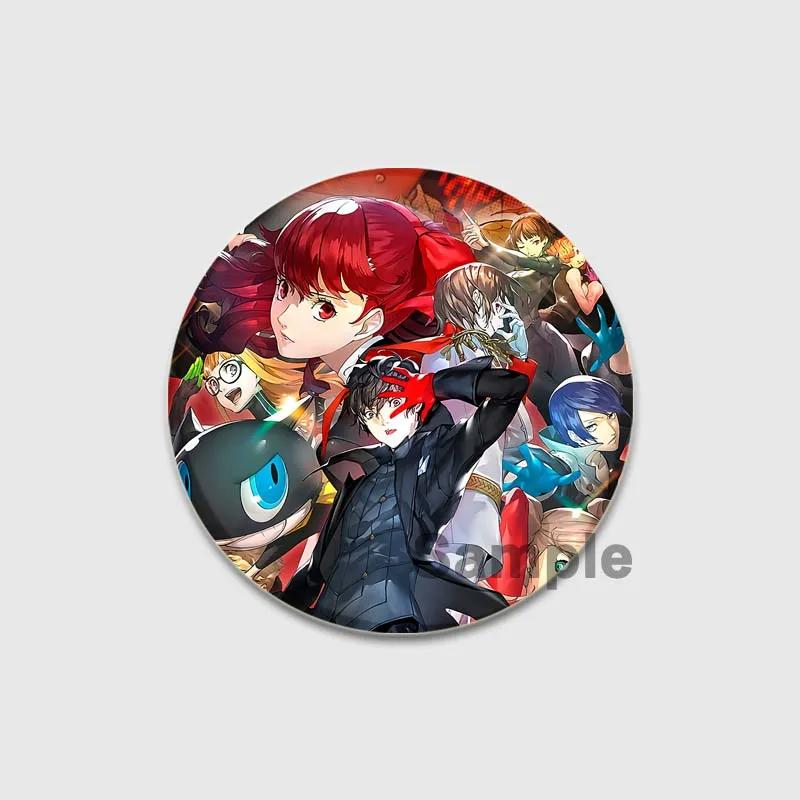 

Круглые значки на лацкан для рюкзаков, аксессуаров для одежды, ювелирных изделий, милых мультяшных эмалевых значков, брошей Game Persona 4 Art Avatar 44mm(1.73inch)