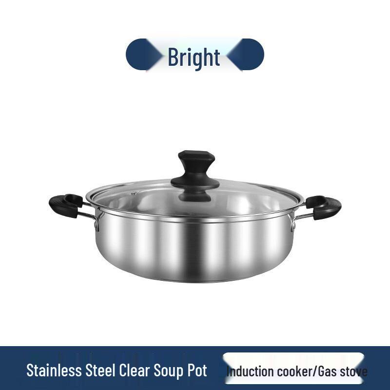 Wutuo Stainless Steel Double-Handle Clear Soup Pot