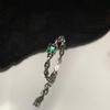 925 Sterling Silver Square Green Zircon Adjustable Rings For Women Wedding Engagement Jewelry Accessories Jewellery Moneys 925