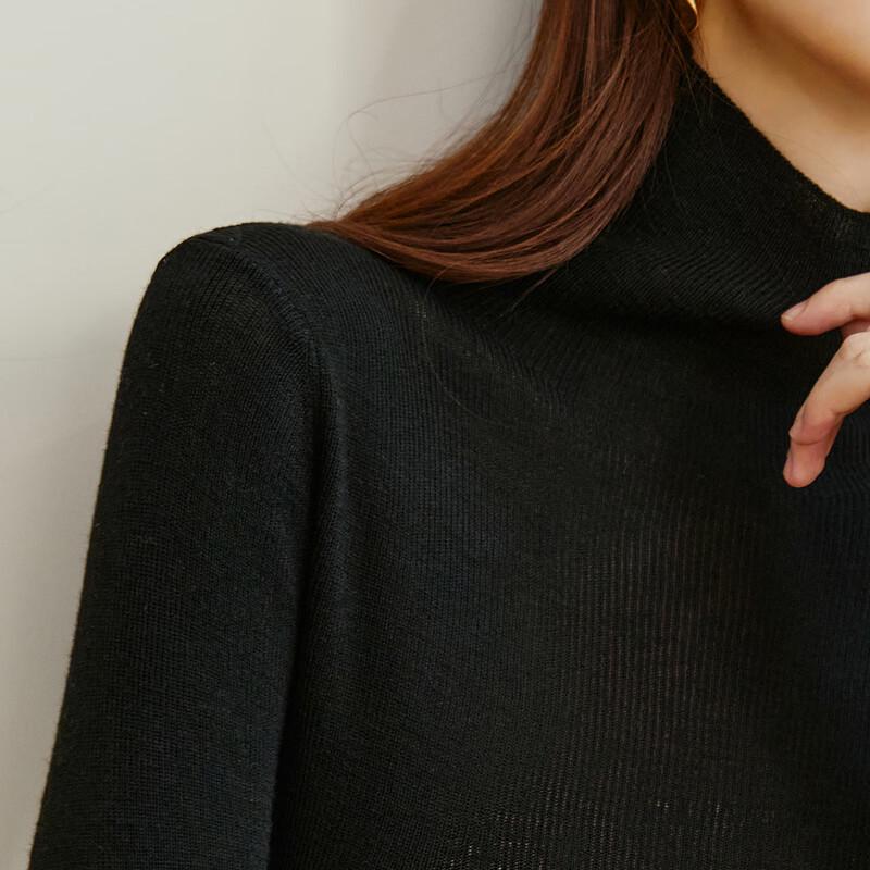 CARBAMMI Women's Slim-Fit High-Neck Knit Base Layer Top