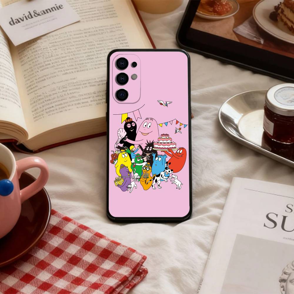

Tiny Cute B-BarbapapaS Phone Case For Samsung S 25,24,23,22,30,21,10,9,Ultra,Plus,Lite,FE,4,5 G Soft Black Case Samsung S21fe