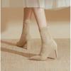 Women Fashion Simple Ankle Boots Pointed Toe Stretch Autumn Comfortable Elegant Stiletto Socks Thin High Heels Shoes