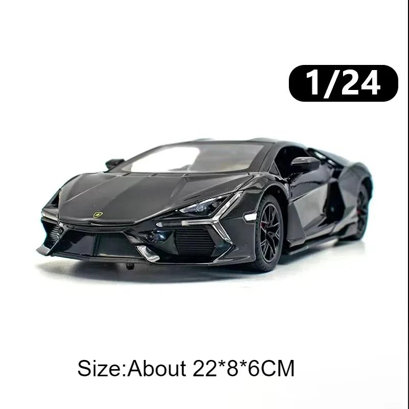 1:24 Lambor Revuelto Legierung Sportwagen Diecast Modell Spielzeug Türen Geöffnet Sound Licht Rückzieher Miniaturautos Freund Feiertagsgeschenk