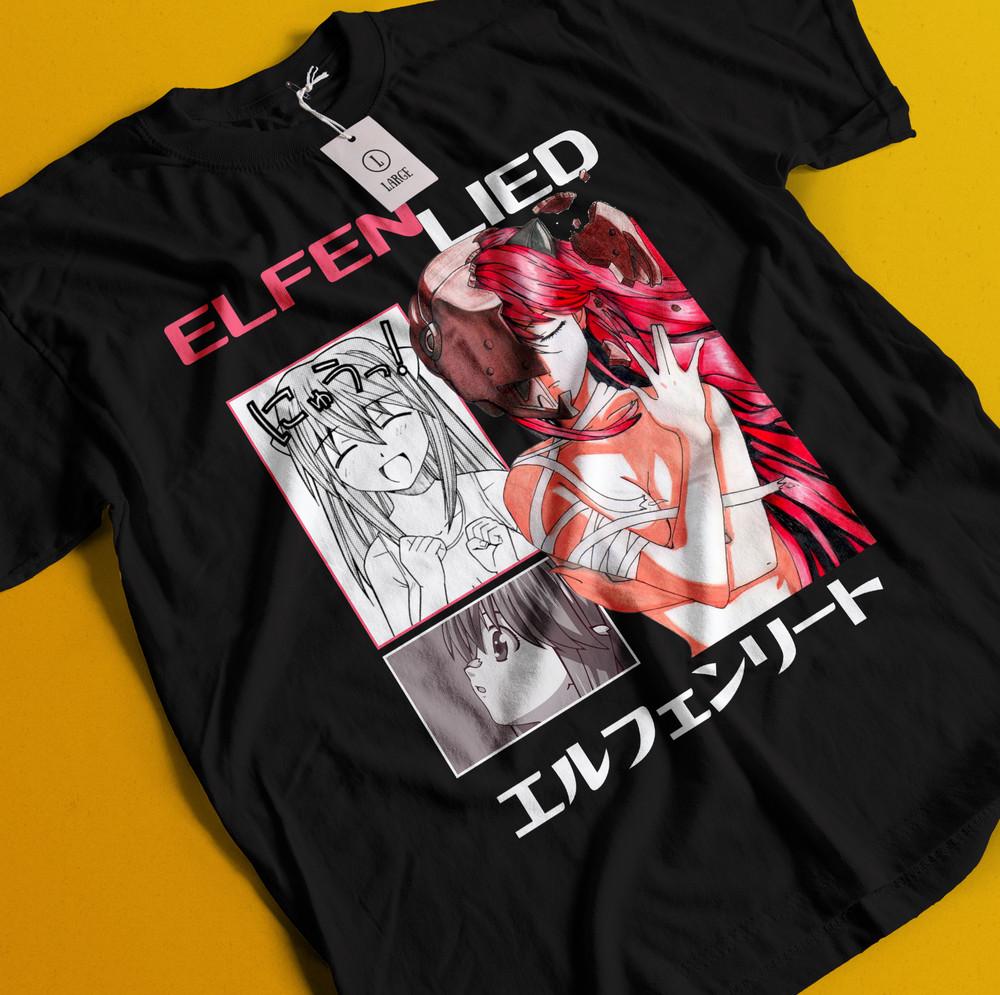 

Elfen Lied Shirt Kaede Tshirt Lucy T-Shirt Nyu Tee Kouta Mariko Kurama Kukuzawa 3XL