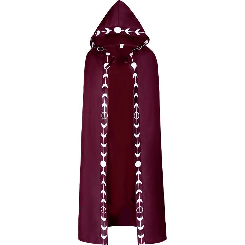 Plus Size Halloween Hooded Cloak - Medieval Renaissance Cape (5 Colors) for Cosplay and Performance