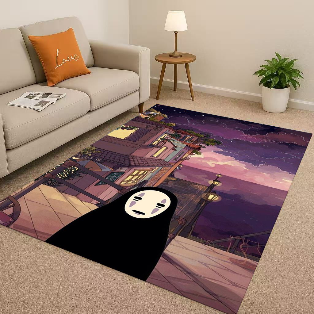 Classic Cartoon Spirited Away No Face Man Living Room Non-Slip Area Rug Soft Carpet for Bedroom Playroom Sofa,Home Decor Doormat