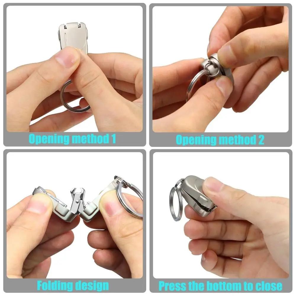 Portable Mini Nail Clippers Multi-functional Lightweight Nail Trimmers Stainless Steel Folding Keychain Nail Clipper Daily Carry