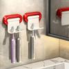 1pc 2-in-1 Electric Toothbrush Holder & Wall Hook, Creative Flip Design Bathroom Organizer, Self-Adhesive Punch-Free Razor Stand