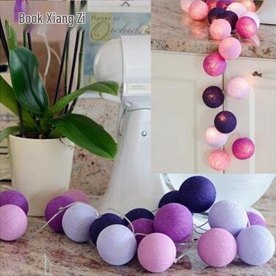 LED Cotton Ball String Lights - Colorful Flashing Lights for Christmas, Festivals, and Indoor Decoration