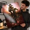 Fantasy Warrior Reflection Personalized D Textured Metal Poster Wall Art Vintage Tin Signs for Home Decorations Decor Room Sign