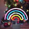 with Base Desktop Rainbow Night Light Colorful LED Neon Lamp  Room Decoration