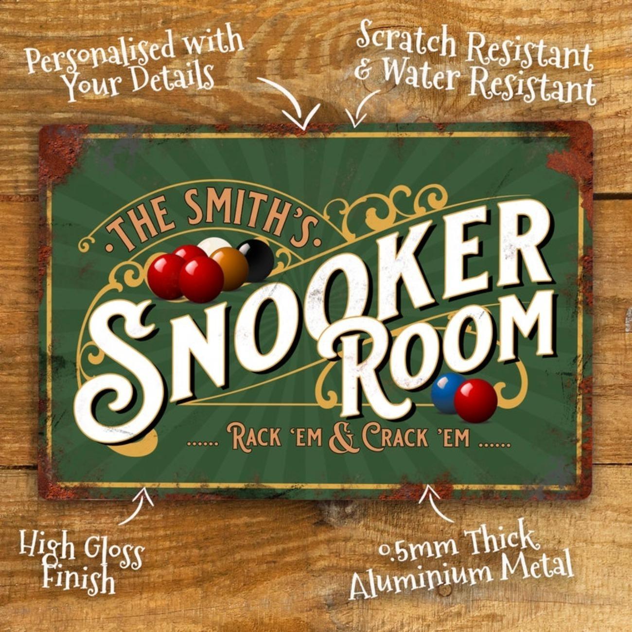 

1pc Snooker Room Metal Sign Custom Text Home Wall Decor Dust Resistant Waterproof білий