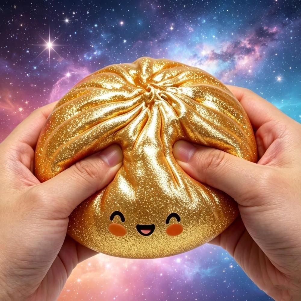 Slow Rebound Simulation Steamed Bun Fidget Toy Glitter Squishy Dumpling Birthday Party Favors
