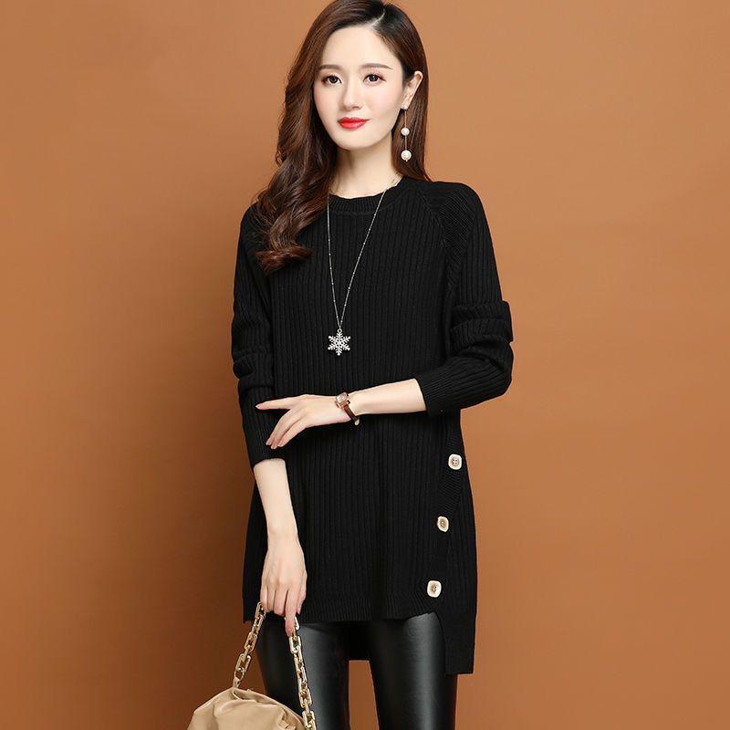 Trendy Slim-Fit Knitted Sweaters for Plus-Size Women - Medium To Long Length, Perfect for Autumn and Winter.