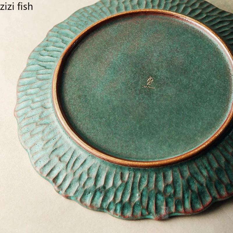 Retro Relief Ceramic Dinner Plate Restaurant Steak Plate Dessert Pasta Plates Fish Plate Molecular Cuisine Specialty Tableware