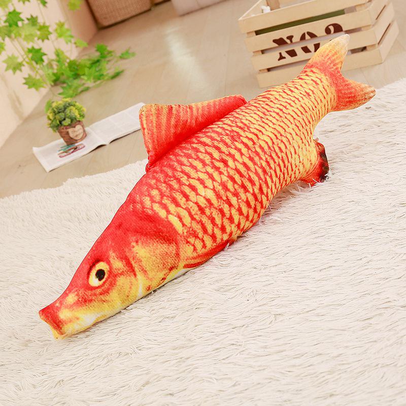 Plush Catnip Fish Toy & Teasing Stick for Cats