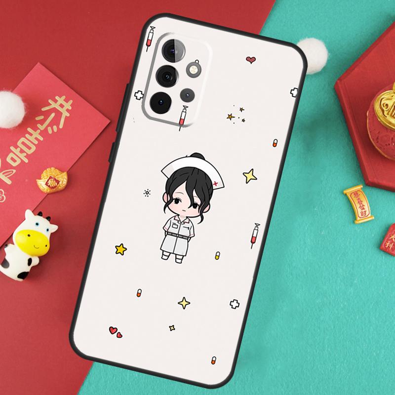Cartoon Doctor Nurse Case For Samsung Galaxy A34 A54 A14 A15 A25 A35 A55 A53 A33 A13 A52 A32 A12 A51 A71 Cover