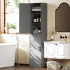 Bathroom Column Cabinet with 2 Doors and 4 Adjustable Shelves, 40 X 35 X 180 Cm, Grey