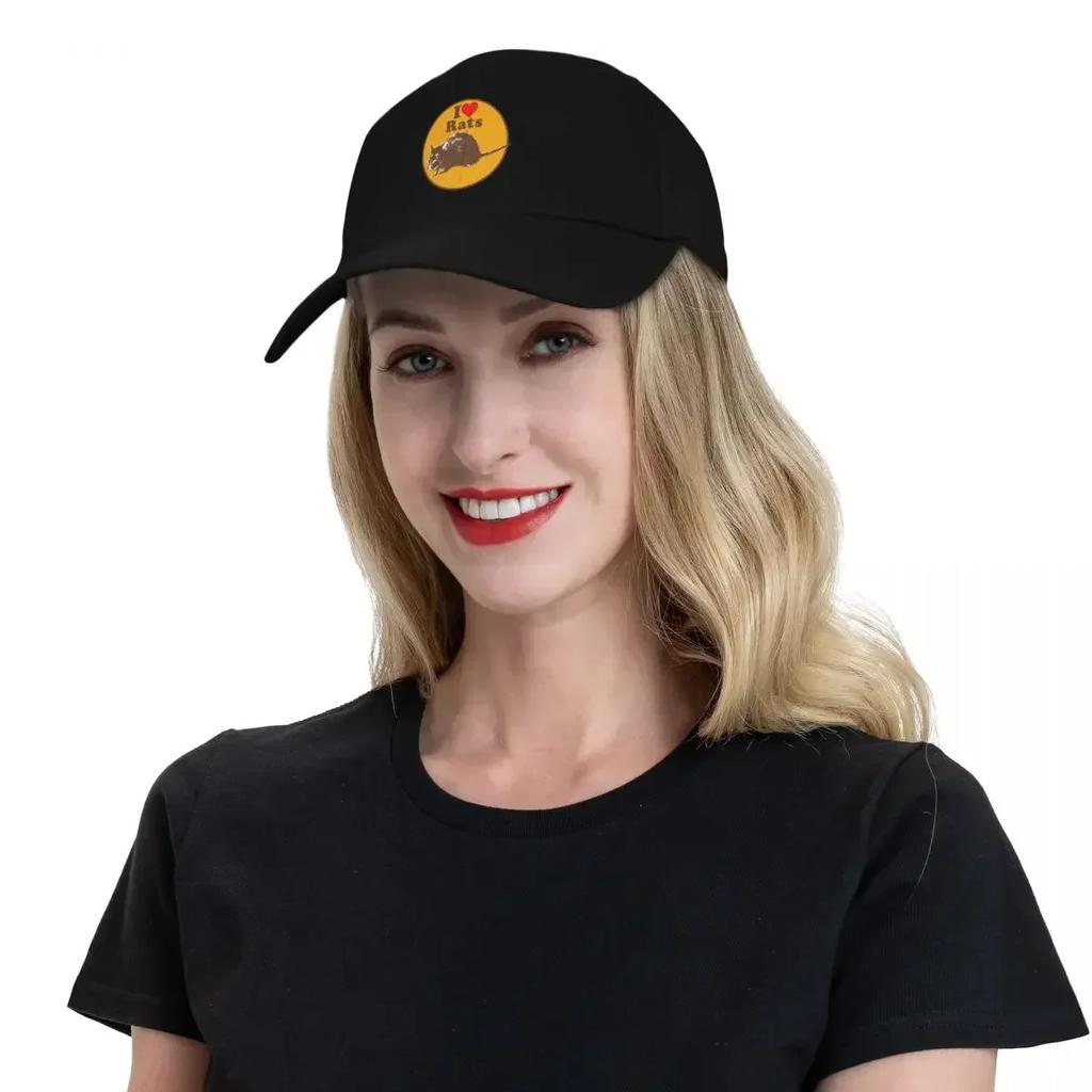 I Love Rats Design Baseball Cap Fishing Cap Birthday Women Beach Fashion Men's