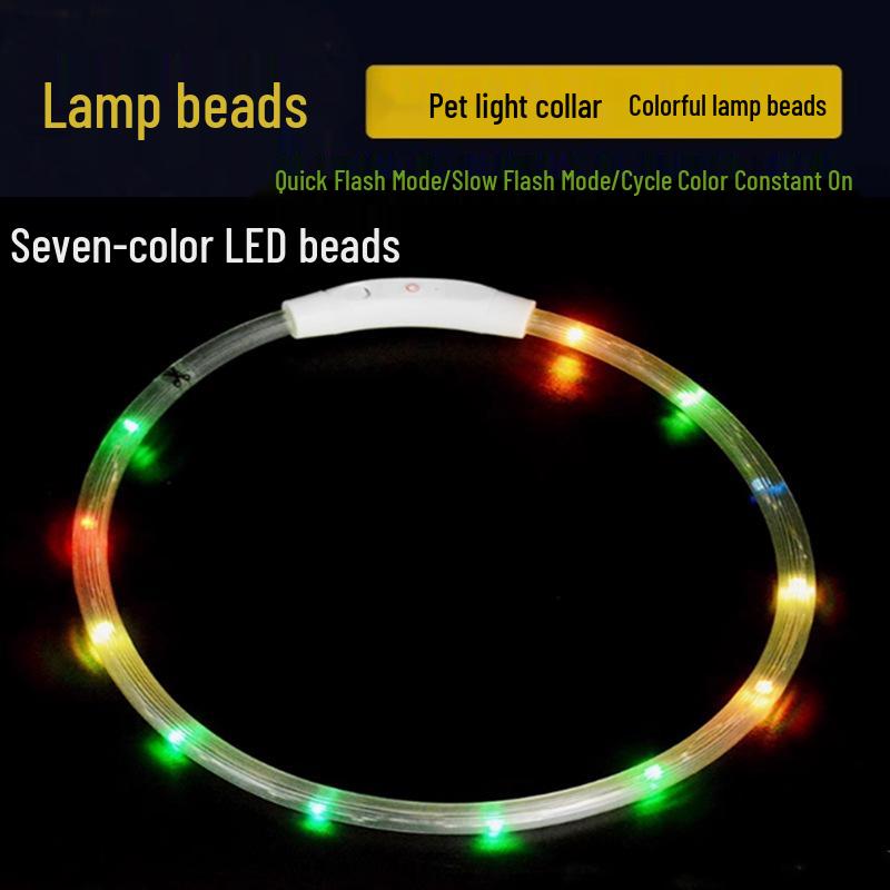 

Перезаряжаемый светящийся ошейник для собаки: Ночник против потери для маленьких, средних и крупных собак M, 50cm, 10-35kg, Adjustable