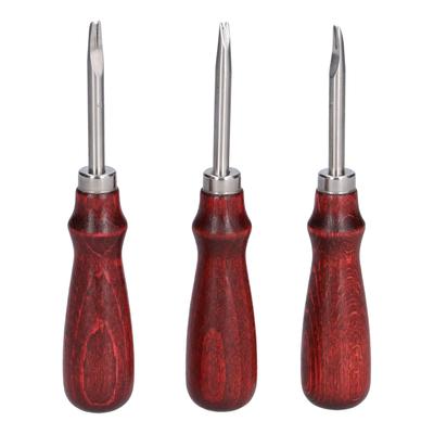 3-teiliges Lederkantenwerkzeug, scharf, professionelles Trimm-Arbeitsset mit Holzgriff für DIY-Handwerksleder