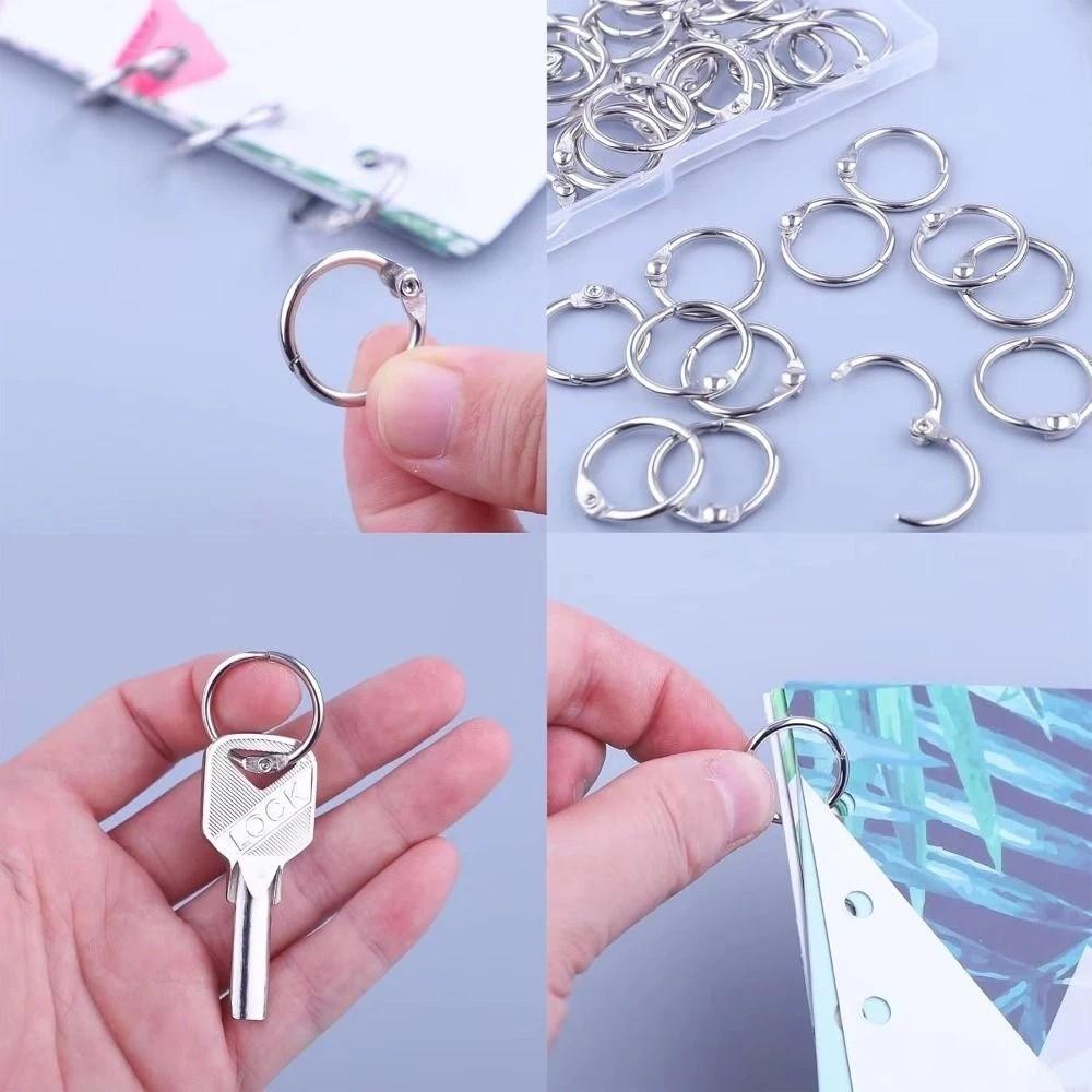 50Pcs Sturdy Loose Leaf Binder Rings Assorted Sizes Book Binder Rings School Supplies