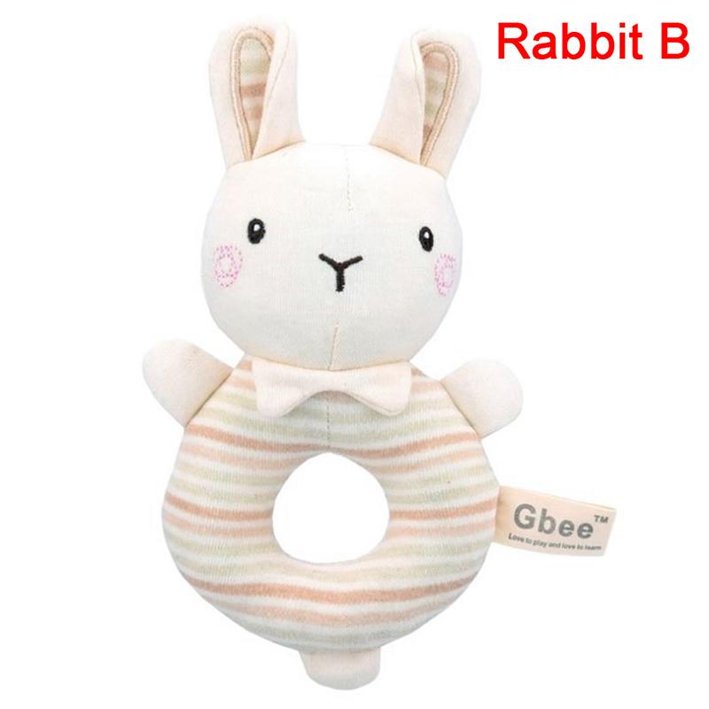 Baby Rattles Soft Cartoon Cute Plush Animal Toys Child Educational Handbells