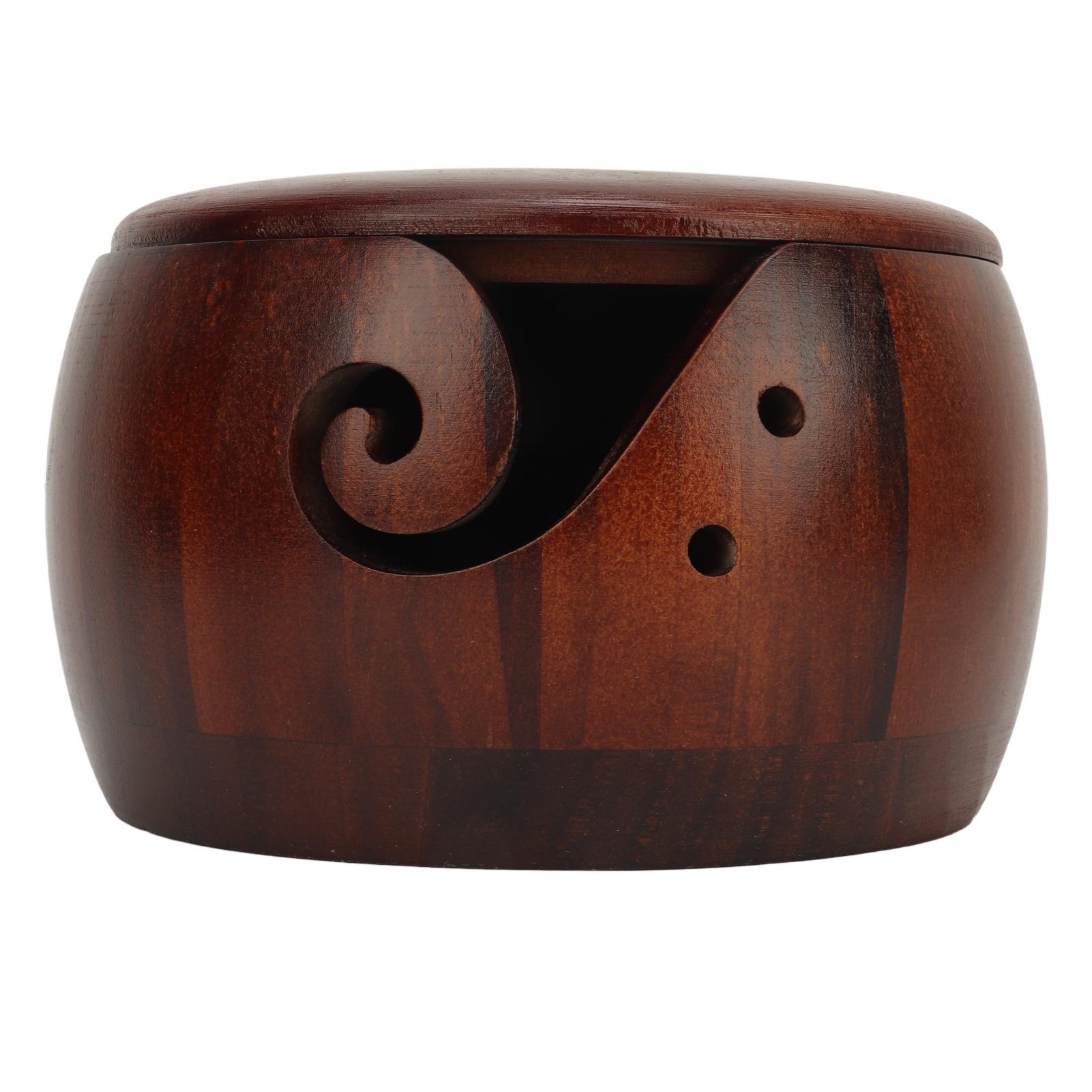 

Чаша для пряжи Гладкая Прочная Деревянная Ручной Резьбы Вихрь Экономия Места Портативная Чаша для Хранения Пряжи для DIY