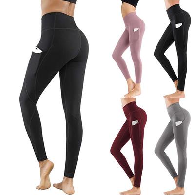 Women's High-Waist European Size Yoga Leggings with Side Pocket