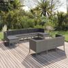 Vidaxl 10-Cz. Tuin Lounge Set, Kussens, Pe Rotan, Grijs