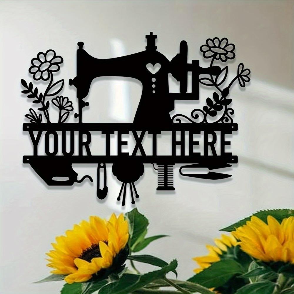 Custom Made Metal Sign Sewing Machine Silhouette Wall Art Home Door Outdoor Party Decor