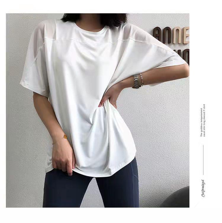 Plus Size Women's Quick-Dry Yoga Top - Short Sleeve, Loose Fit, Summer Running & Fitness T-Shirt