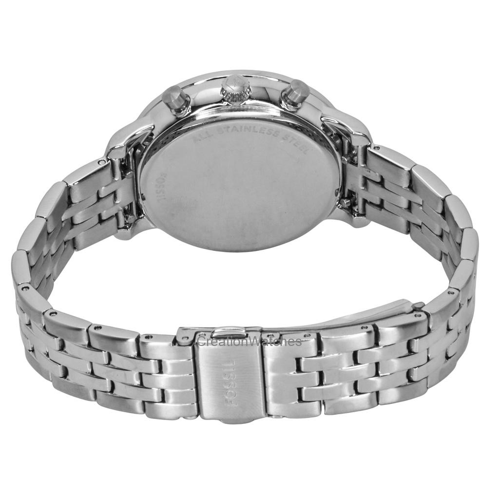 Fossil Neutra Chronograph Crystal Accents Stainless Steel White Mother Of Pearl Dial Quartz ES5357 Women's Watch