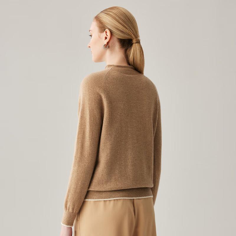 Zhaojun 2025 Autumn/Winter Women's 100% Cashmere Semi-High Collar Sweater