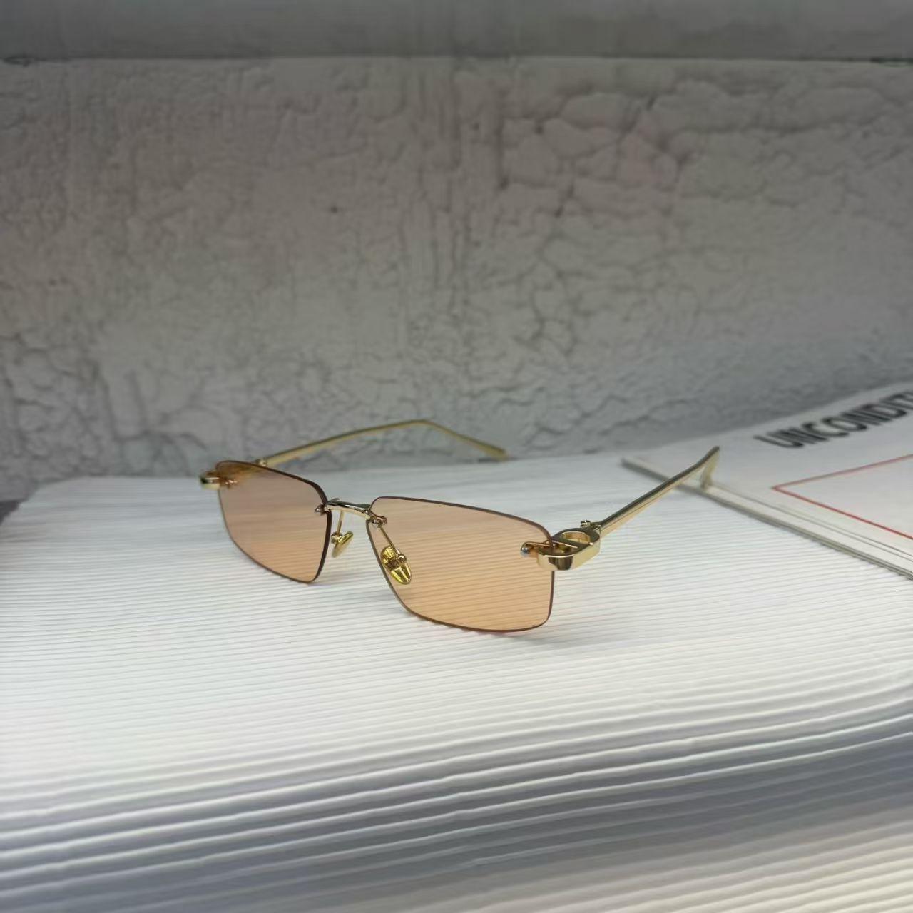 

Rectangle Shape Sun Glasses For Woman Rimless Uv400 Protection Men Sunglasses Holiday Travelling Female Sunglass