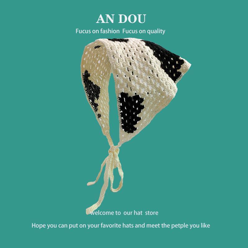 

Весенне-осенний пикник, милая повязка для волос ручной вязки, женские аксессуары для волос, тюрбан, треугольный шарф