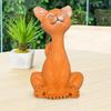 Statue de chat accroupi en résine, ornement de chat de dessin animé, ornement de table, figurine de chat pour décoration de maison ou de bureau, cadeau pour amoureux des chats