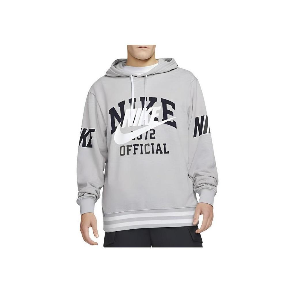Nike Large Logo Printing Loose Hoodie Gray DD6169-050