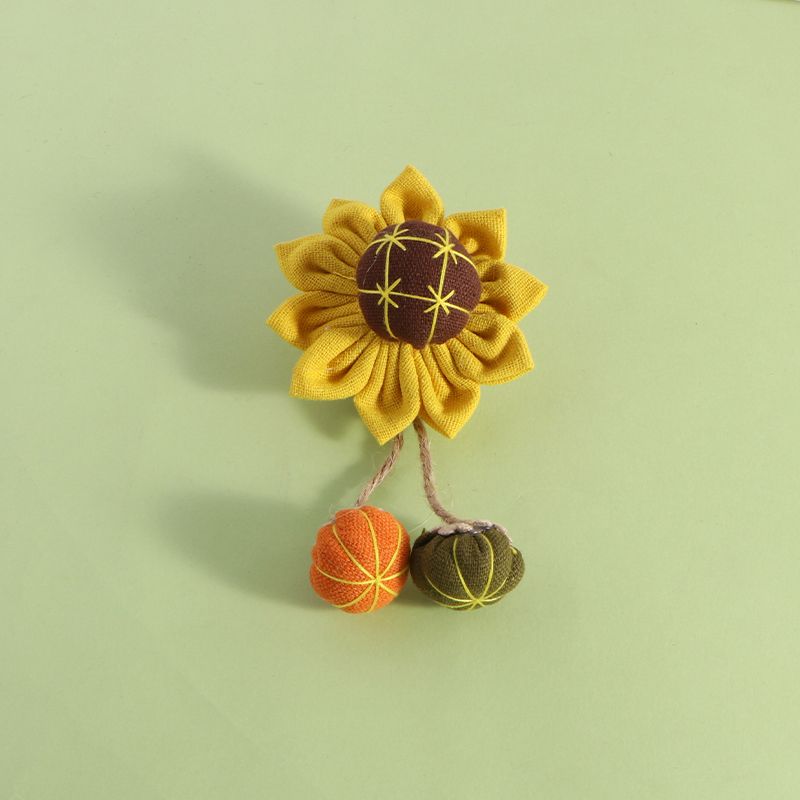 

Самодельные Тканевые Цветы Тыквы Милая Брошь Смайлик в Японском Стиле Pumpkin Sunflower