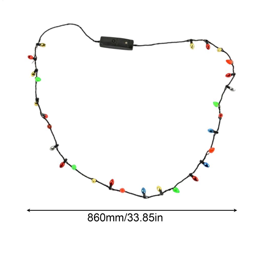 LED Christmas Necklace Light Up Christmas Bulb Necklaces Holiday Costume Accessories Necklaces Xmas New Year Eve Party Supplies