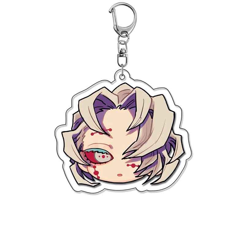Demon Slayer Kimetsu No Yaiba Nekonečný hrad Akrylový klíčenka Doplňky Přívěsek na tašku Vynalézavá Akaza Akční figurka Figurka Hračky